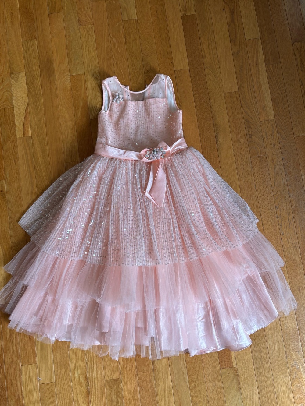 Ellie Pale Pink Sequin Tulle Dress